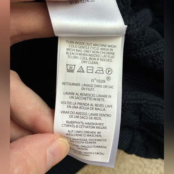 Polo Ralph Lauren Cotton Cable Knit Sweater Navy Blue XL - Picture 8 of 8